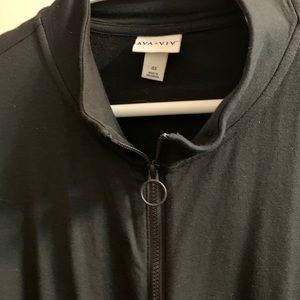 Black track jacket with zipper